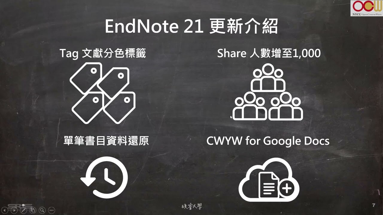 書目管理軟體 EndNote 21 核心課程